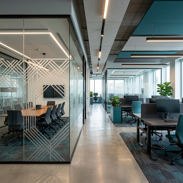 Privacy frosted glass film for office partitions and conference rooms